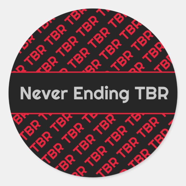 Pegatina Redonda Nunca termina TBR (Anverso)