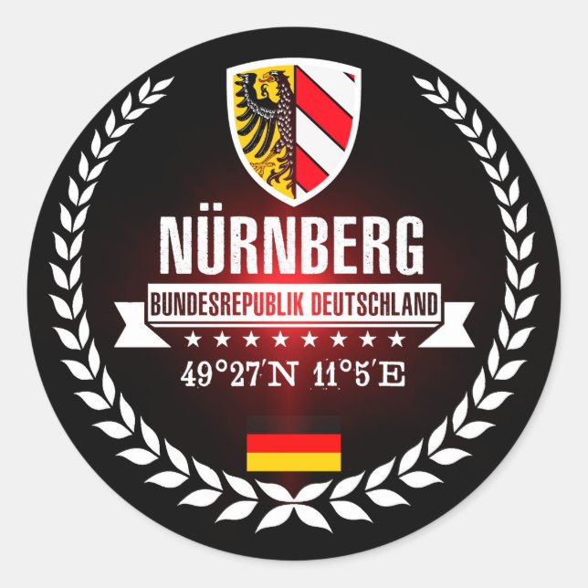 Pegatina Redonda Nuremberg (Anverso)