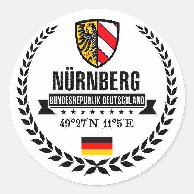 Pegatina Redonda Nuremberg (Anverso)