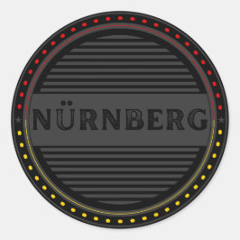Pegatina Redonda Nürnberg City Pride Emblem – German Identity