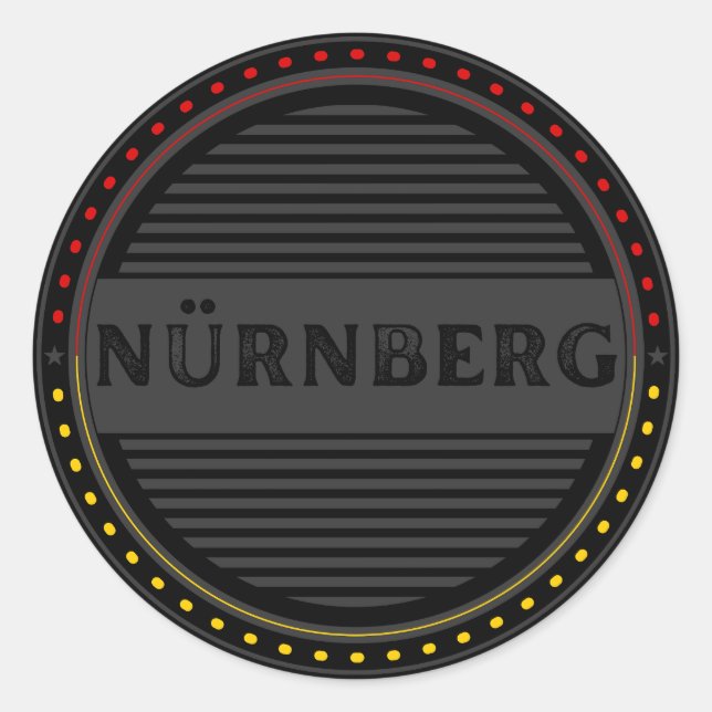 Pegatina Redonda Nürnberg City Pride Emblem – German Identity (Anverso)