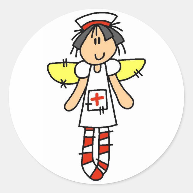 Pegatina Redonda Nurse Angel (Anverso)