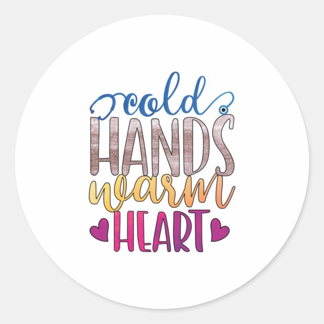 Pegatina Redonda Nurse Gift | Cold Hands Varm Heart (Anverso)