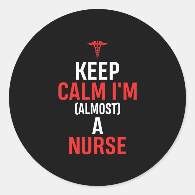 Pegatina Redonda Nurse Gift | Keep Calm I Am A Nurse (Anverso)