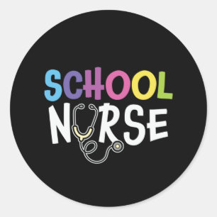 Pegatina Redonda Nurse Gift School Nurse