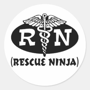 Pegatina Redonda Nurse Ninja