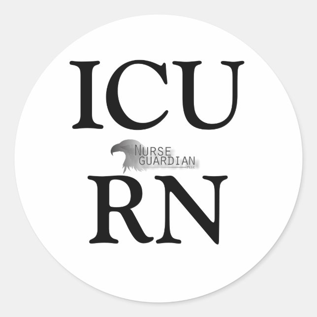 Pegatina Redonda Nurseguardianlogo, ICURN (Anverso)