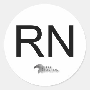 Pegatina Redonda Nurseguardianlogo, RN