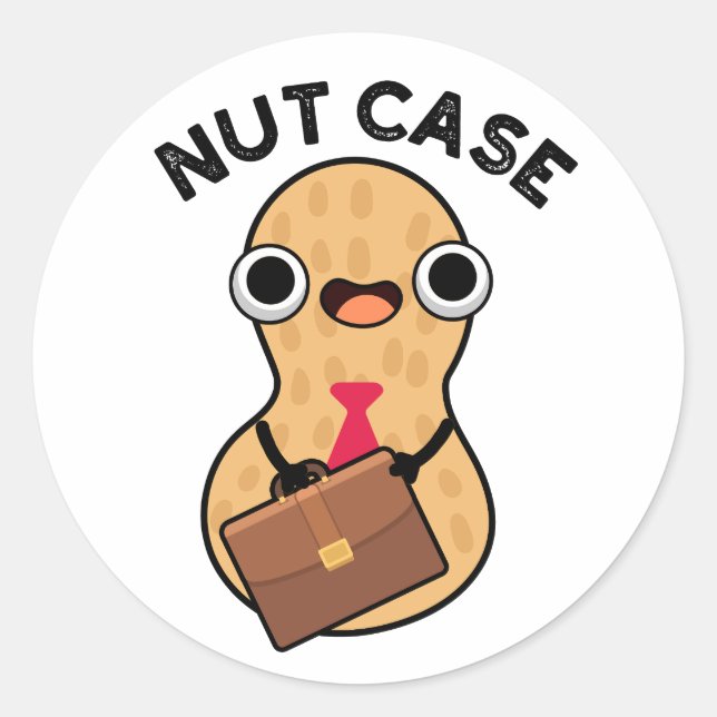 Pegatina Redonda Nut Funda Funny Peanut Puns (Anverso)