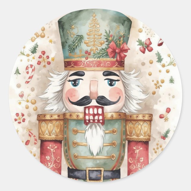 Pegatina Redonda Nutcracker (Anverso)