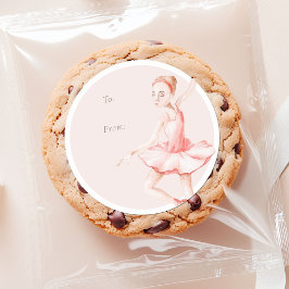 Pegatina Redonda Nutcracker Ballerina “To/From” Christmas Sticker