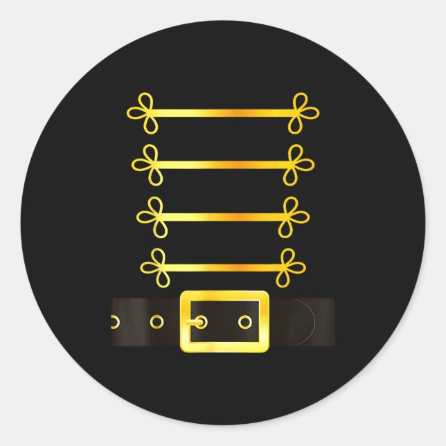 Pegatina Redonda Nutcracker Character Soldier Costume Uniform Funny (Anverso)