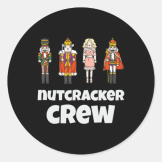 Pegatina Redonda Nutcracker Crew Familia Coincidiendo con Xmas Boys