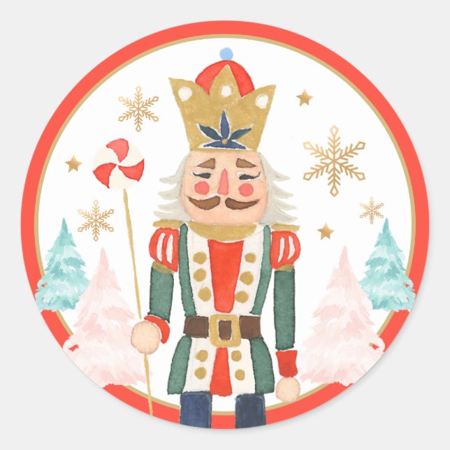 Pegatina Redonda Nutcracker Cumpleaños Sugar Plum Tierra De Hadas D (Anverso)