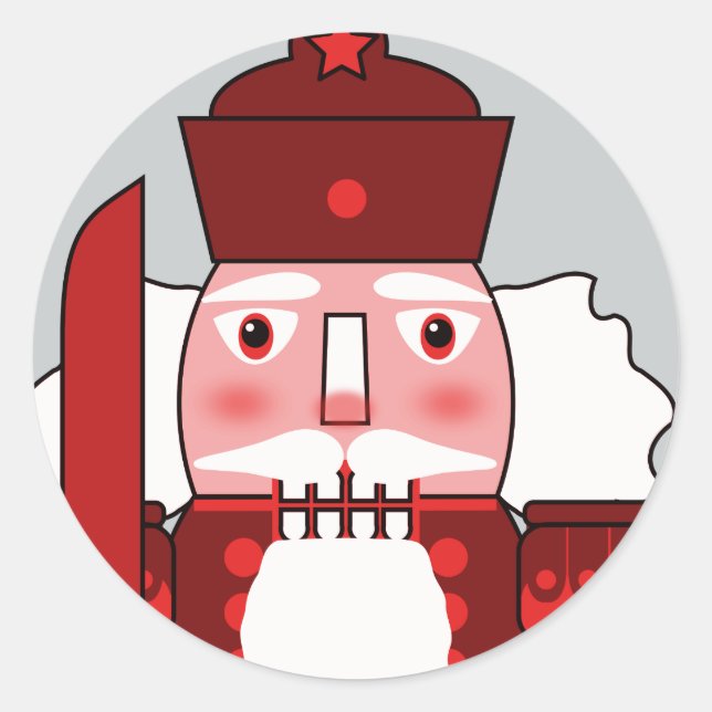 Pegatina Redonda Nutcracker de vacaciones (Anverso)