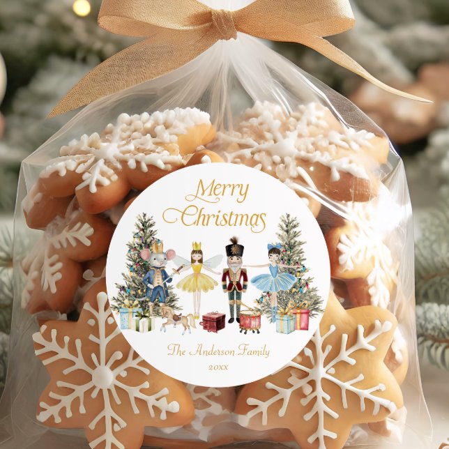Pegatina Redonda Nutcracker Feliz Navidad  (Subido por el creador)