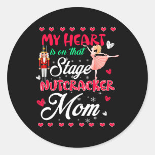 Pegatina Redonda Nutcracker Mom Shirt Love Llet Dance Mom Navidades