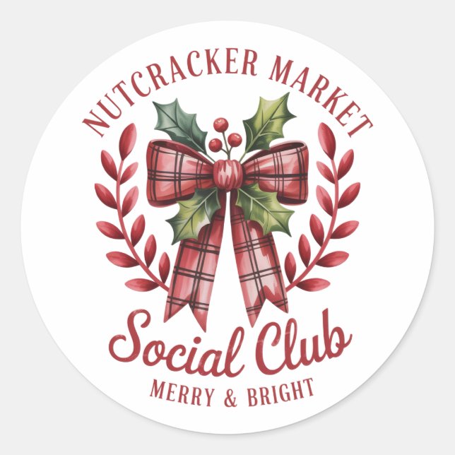 Pegatina Redonda Nutcracker Social Club Shopping Market Group  (Anverso)