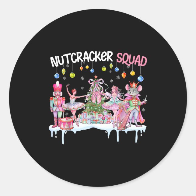 Pegatina Redonda Nutcracker Squad Christmas Nk Ballet Sugar Plum Fa (Anverso)
