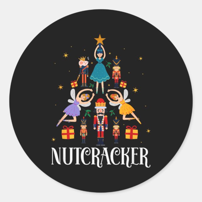 Pegatina Redonda Nutcracker Sugar Fairy Plum Christmas - Nutcracker (Anverso)