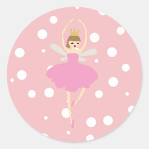 Pegatina Redonda Nutcracker Sugar Pluma Fairy Classic Round Pegatin