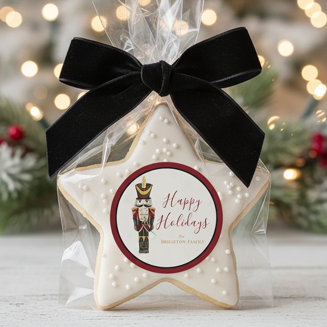 Pegatina Redonda Nutcracker Watercolor Christmas Holiday Red (Subido por el creador)