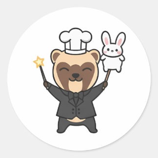 Pegatina Redonda Nutria Chef