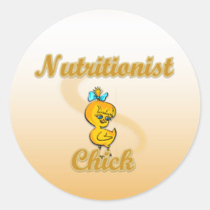 Pegatina Redonda Nutricionista Chick