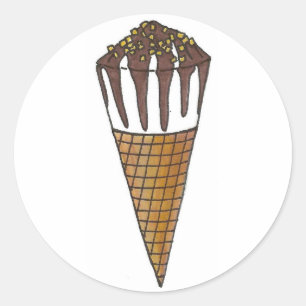 Pegatina Redonda Nutty Buddy Chocolate helado de helado de café