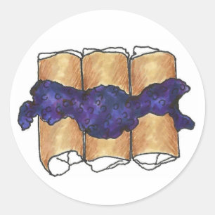 Pegatina Redonda NYC Jewish Deli Food Blueberry Blintz Blintz