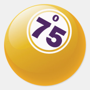 PEGATINA REDONDA O 75 BINGO BALL