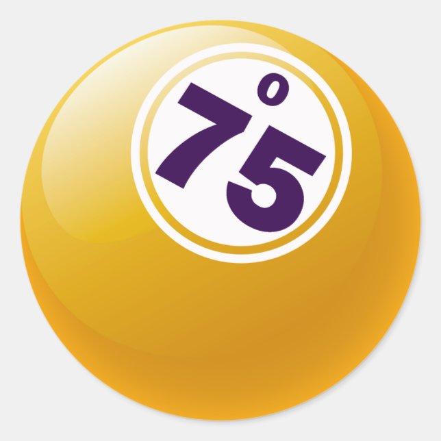 PEGATINA REDONDA O 75 BINGO BALL (Anverso)