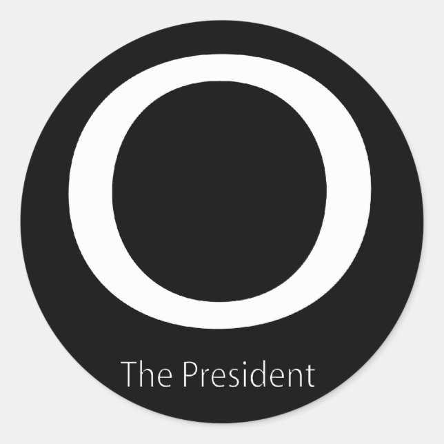 PEGATINA REDONDA O AL PRESIDENTE (Anverso)