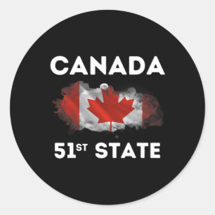 Pegatina Redonda O Canadá 51ª broma estatal Trump camiseta meme de
