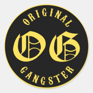 Pegatina Redonda O.G. Gangster original