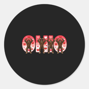 Pegatina Redonda O-h-i-o Bigfoot divertido de Ohio en San Valentín