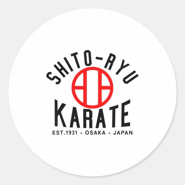 Pegatina Redonda O-ryu Karate Japan Martial Arts  (Anverso)