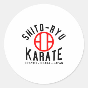Pegatina Redonda O-ryu Karate Japón Artes Marciales