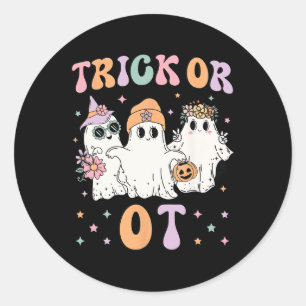 Pegatina Redonda O Terapia Ocupacional Halloween Gho