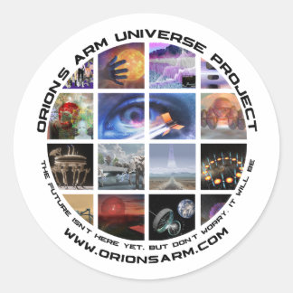 Pegatina Redonda OA logo photo collage sticker