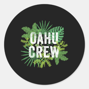 Pegatina Redonda Oahu Crew Hawaii Travel Family Group Hawaii Vaca