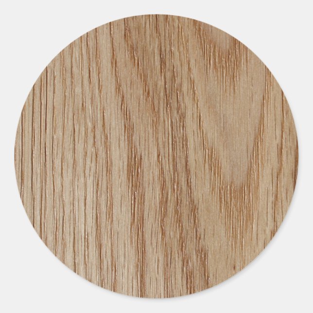 Pegatina Redonda Oak Wood Grain Look (Anverso)