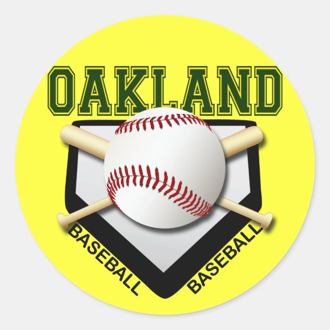 PEGATINA REDONDA OAKLAND BASEBALL (Anverso)