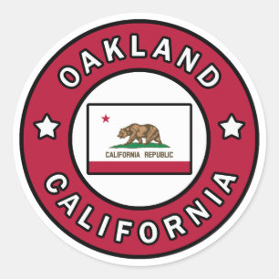 Pegatina Redonda Oakland California