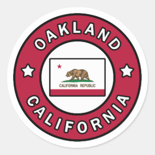 Pegatina Redonda Oakland California