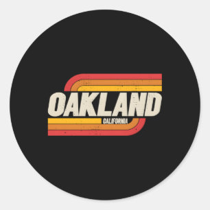 Pegatina Redonda Oakland California Ca City