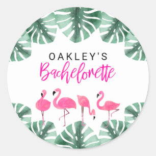 Pegatina Redonda OAKLEY Bachelorette Tropical Flamingo Hot Pink