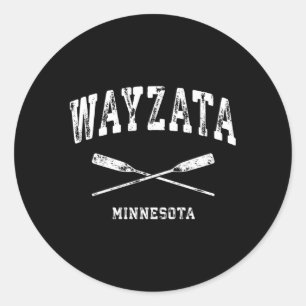 Pegatina Redonda Oars cruzados náuticos de Wayzata Minnesota