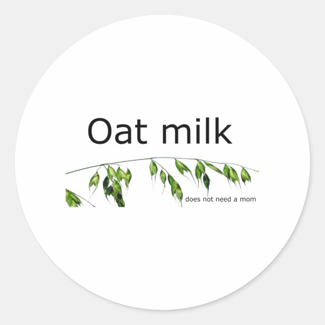 Pegatina Redonda Oat milk (Anverso)