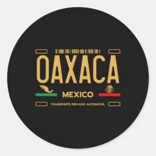 Pegatina Redonda Oaxaca México Licencia Placa Estética Oaxaca